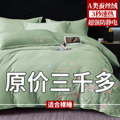 冬季 加厚蚕丝绒床上四件套刺绣2025双面蚕丝绒珊瑚绒被套床单保暖