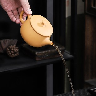 手工茶壶单壶 黄段泥紫砂凤鸣汉瓦壶大容量泡茶壶功夫茶具家用中式