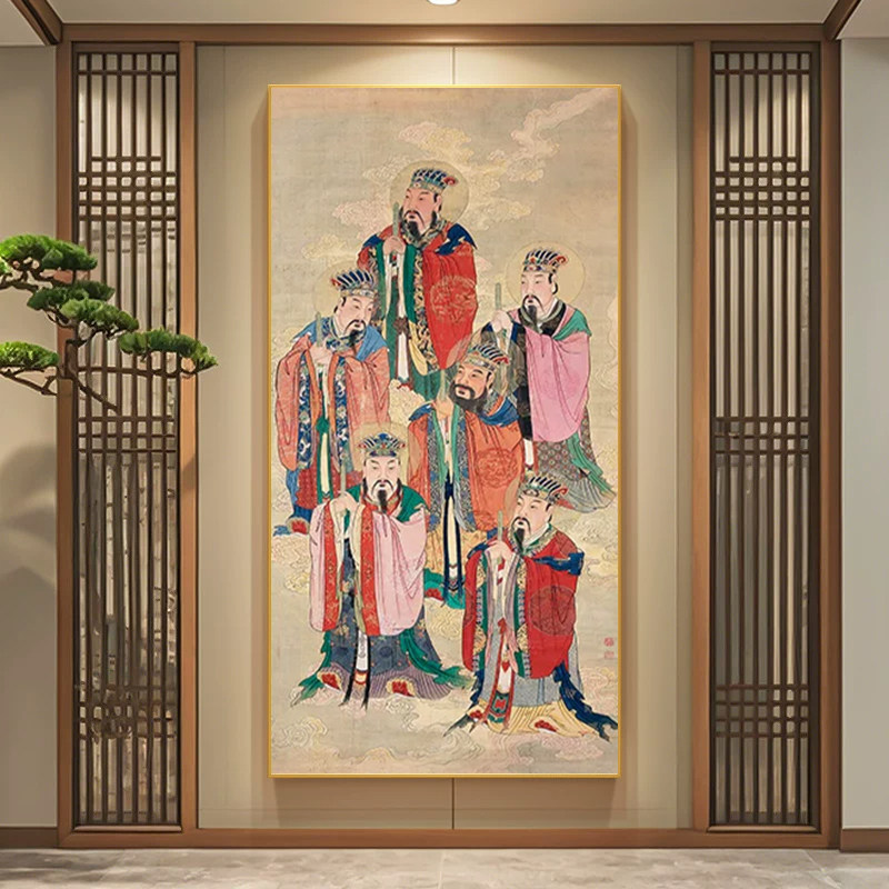 中式北斗七星画像LED带灯挂画道场法事南斗星君神像供奉装饰画