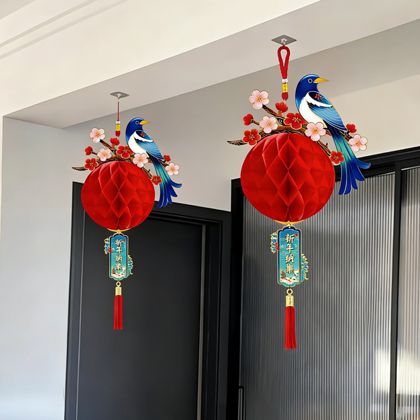 喜上眉梢蜂窝灯笼挂饰2026马年中式立体入户门氛围年味挂件装饰品