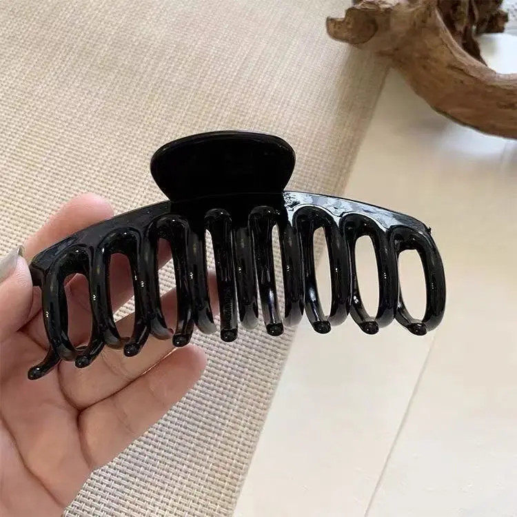 网红头饰抓夹时尚女士百搭发夹鲨鱼夹洗澡发饰发帖黑色气质简约