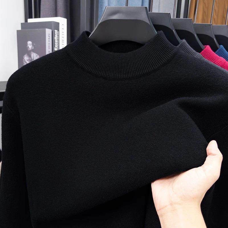 徒徒Jine春秋针织衫男半高领薄款毛衣纯色修身弹力套头针织打底衫