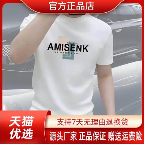 枫善服饰夏季新款美式重磅短袖T恤印花潮牌男士圆领百搭上衣男装