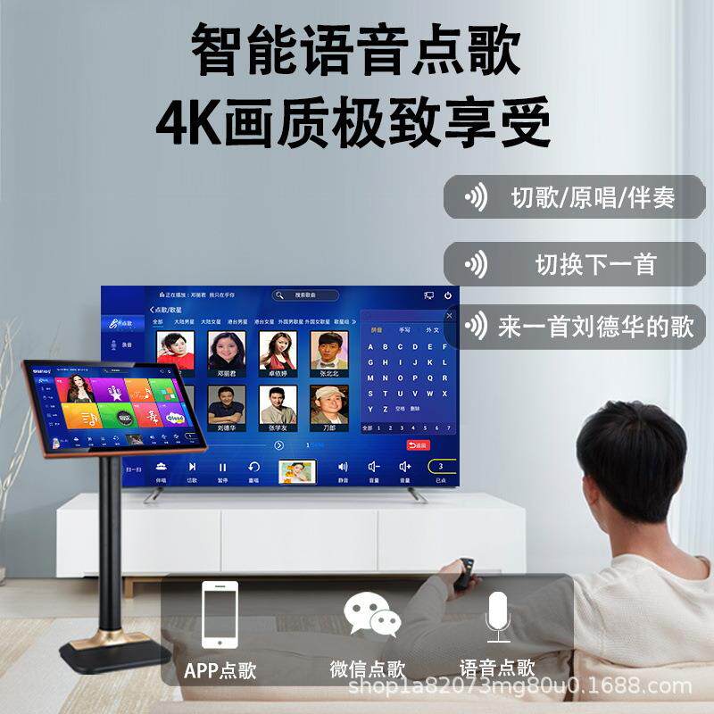 QIASHENG 家庭ktv音响套装全套家用客厅点歌唱歌机卡拉ok组合音箱