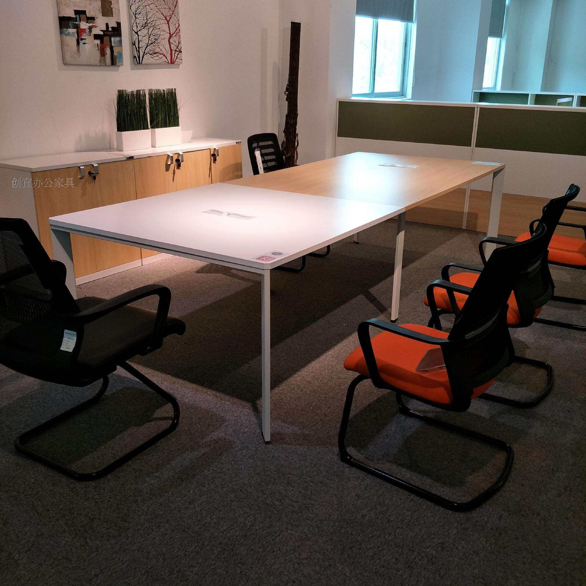 深圳简约现代会议桌长条桌洽谈桌工作台小型会议室接待桌长方形桌