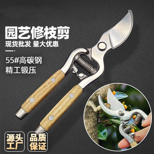德国不锈钢树枝修枝剪采摘水果花木剪园林果树花卉枝嫁接剪刀工具