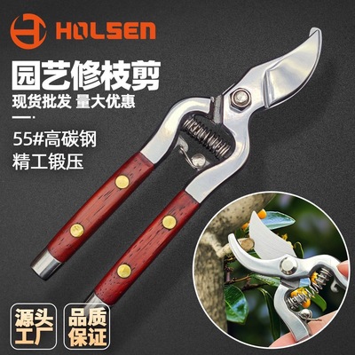 德国进口技术水曲柳木柄修枝剪花艺园林果树修剪树枝修花剪刀