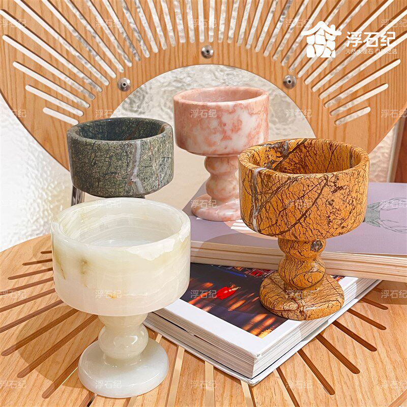 高级大理石香薰烛台欧式复古法式浪漫氛围感家居样板间装饰品摆件