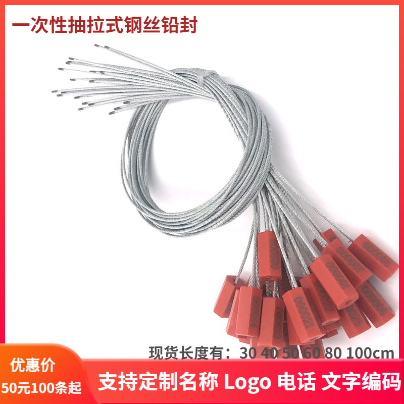 一次性钢丝封条集装箱货柜铅封施封锁塑料扎带园林苗木绑树记号锁
