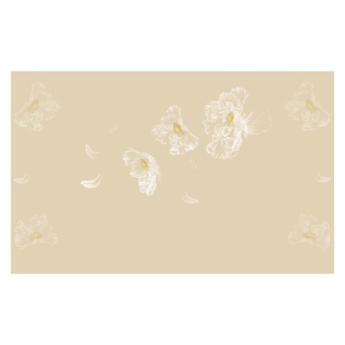 简约手绘高级感艺术墙布北欧3d立体手绘花朵壁纸背景墙纸定制壁画