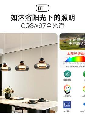 意式极简玻璃饭厅吊灯中古轻奢复古高级感餐桌主灯饭厅吧台吊线灯