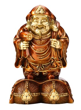 大黑天财神像 纯铜 密宗招手三面财神大黑天家居风水吉祥招财摆件
