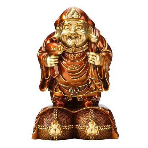 大黑天财神像 纯铜 密宗招手三面财神大黑天家居风水吉祥招财摆件