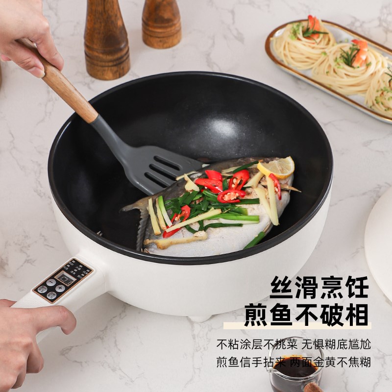 网红电炒菜炒锅一体式插电多功能家用爆炒电火火锅煎炒蒸煮一体锅