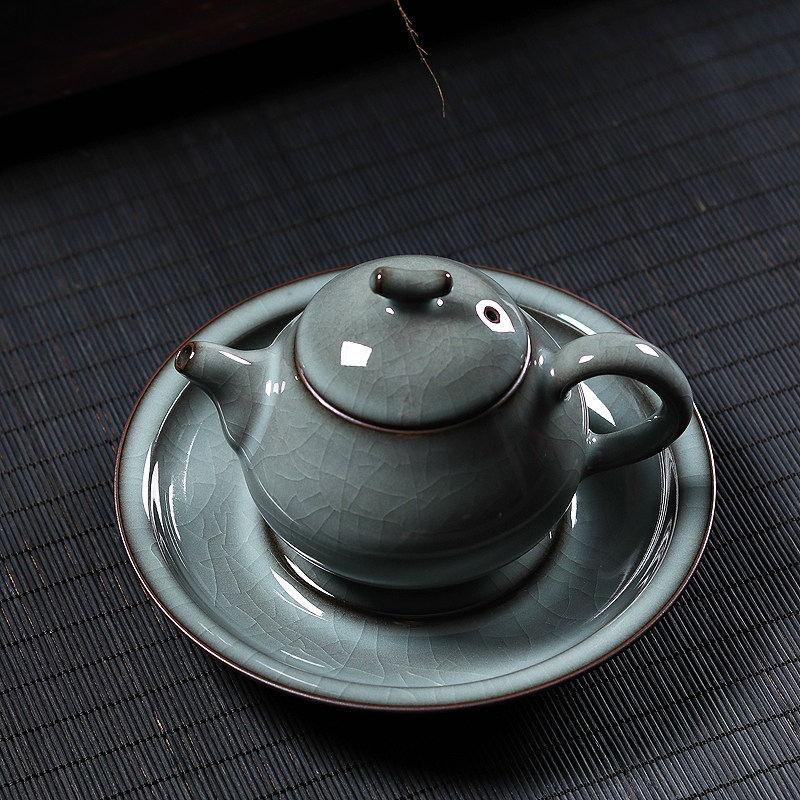 青瓷壶承哥窑冰裂龙泉陶瓷干泡台壶托养壶垫功夫茶具家用茶道配件