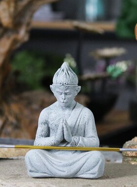 仿真孙悟空造景佛像摆件盆景花卉鱼缸布景孙行者装饰茶宠斗战胜佛