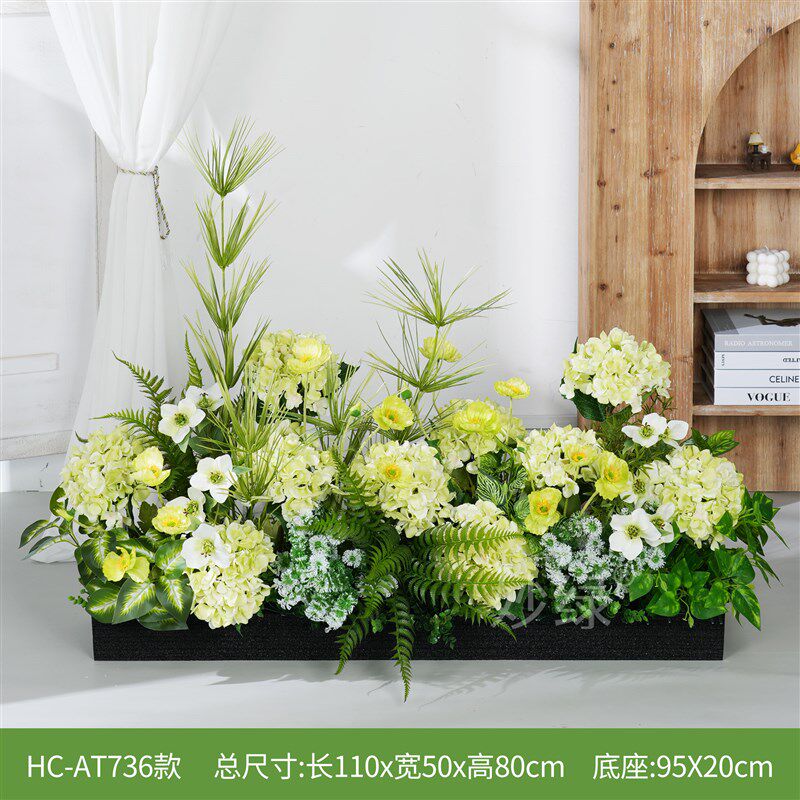 仿真绿植造景装饰假花绣球装饰隔断花槽花箱仿生塑料景观栅栏布置