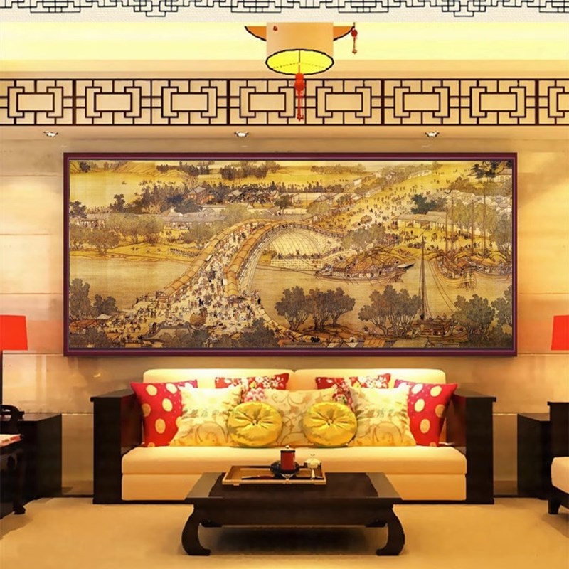 2023新款5D钻石画客厅满钻大尺寸名画清明上河图点砖石贴画十字绣