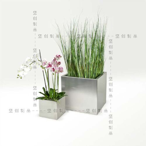 不锈钢方形花盆 喷塑烤漆电镀金属花盆 家用装饰花箱 现代花钵