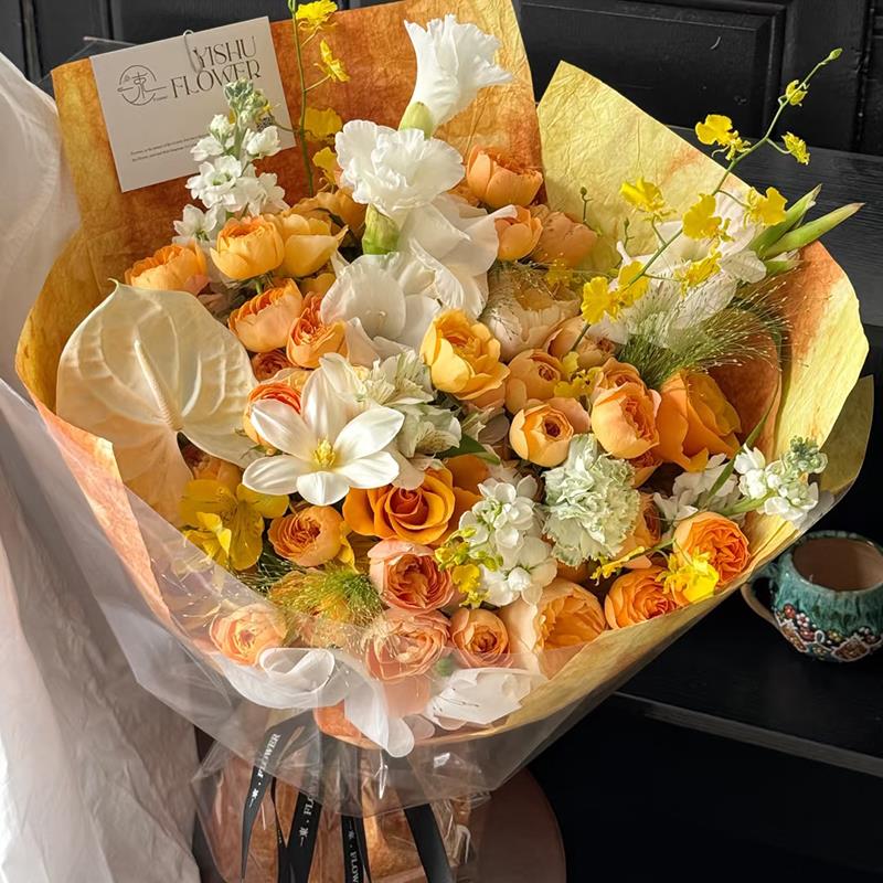 教师节花束送老师 玫瑰向日葵混搭 同城速递至上海杭州北京 祝福