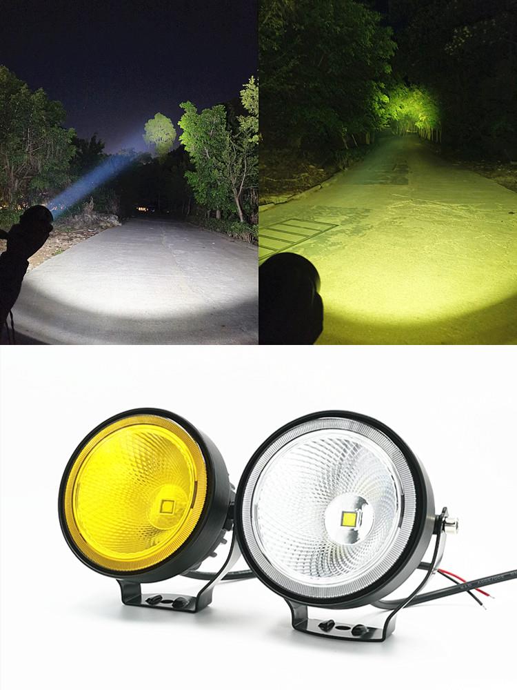 3寸圆形汽车LED射灯摩托车外置灯高亮聚光改装灯雾灯日行灯辅助灯