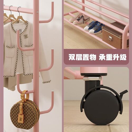 简易晾衣架落地折叠阳台晒衣服架子家用卧室家用晾衣杆折叠挂衣架