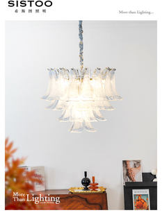 Murano穆拉诺奢华水晶灯法式轻奢覆古吊灯中古餐厅客厅灯