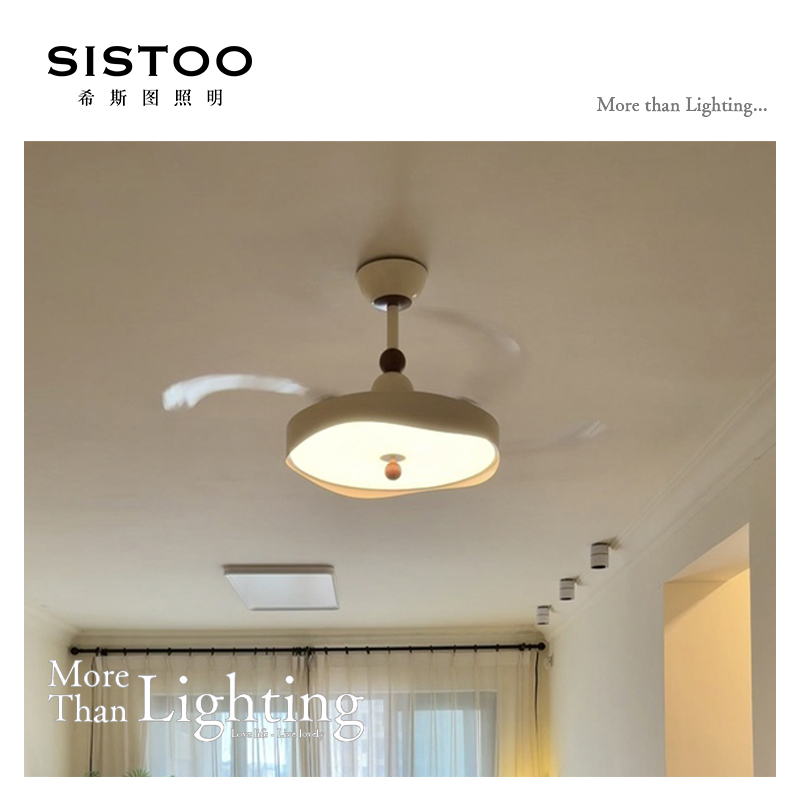 新款法式奶油高级风扇灯卧室静音隐形大风力创艺风扇吊灯
