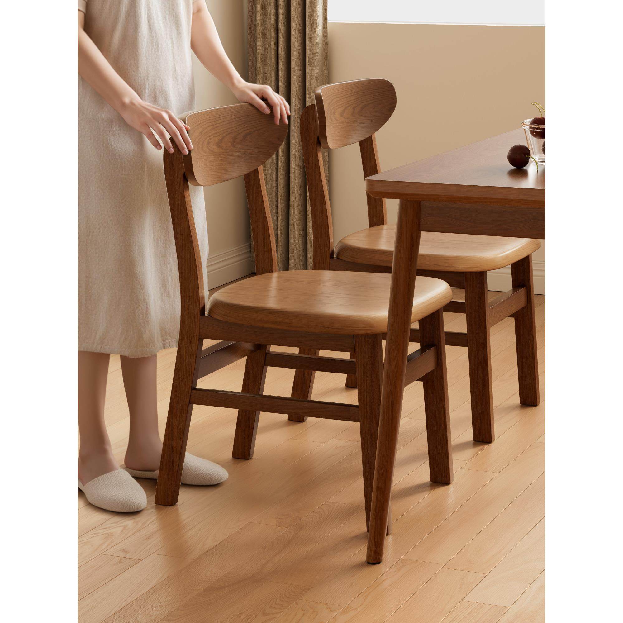 实木餐椅家用2025新款靠背椅子餐厅商用吃饭凳子胡桃色客厅餐桌椅,住宅家具,普通餐椅,淘宝优惠券,粉丝福利购,淘宝优惠卷