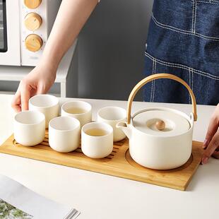 家用2024新款 茶具套装 功夫茶壶陶瓷下午茶奶油风客厅礼品喝茶泡茶