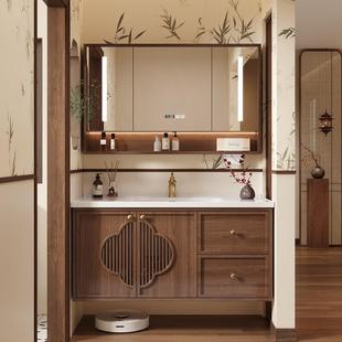 2025新款 宋氏美学浴室柜组合卫生间实木陶瓷一体洗漱台洗手洗脸盆
