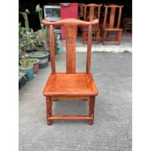 红木凳子换鞋凳缅甸花梨木官帽靠背椅大果紫檀木小椅子小木凳实木