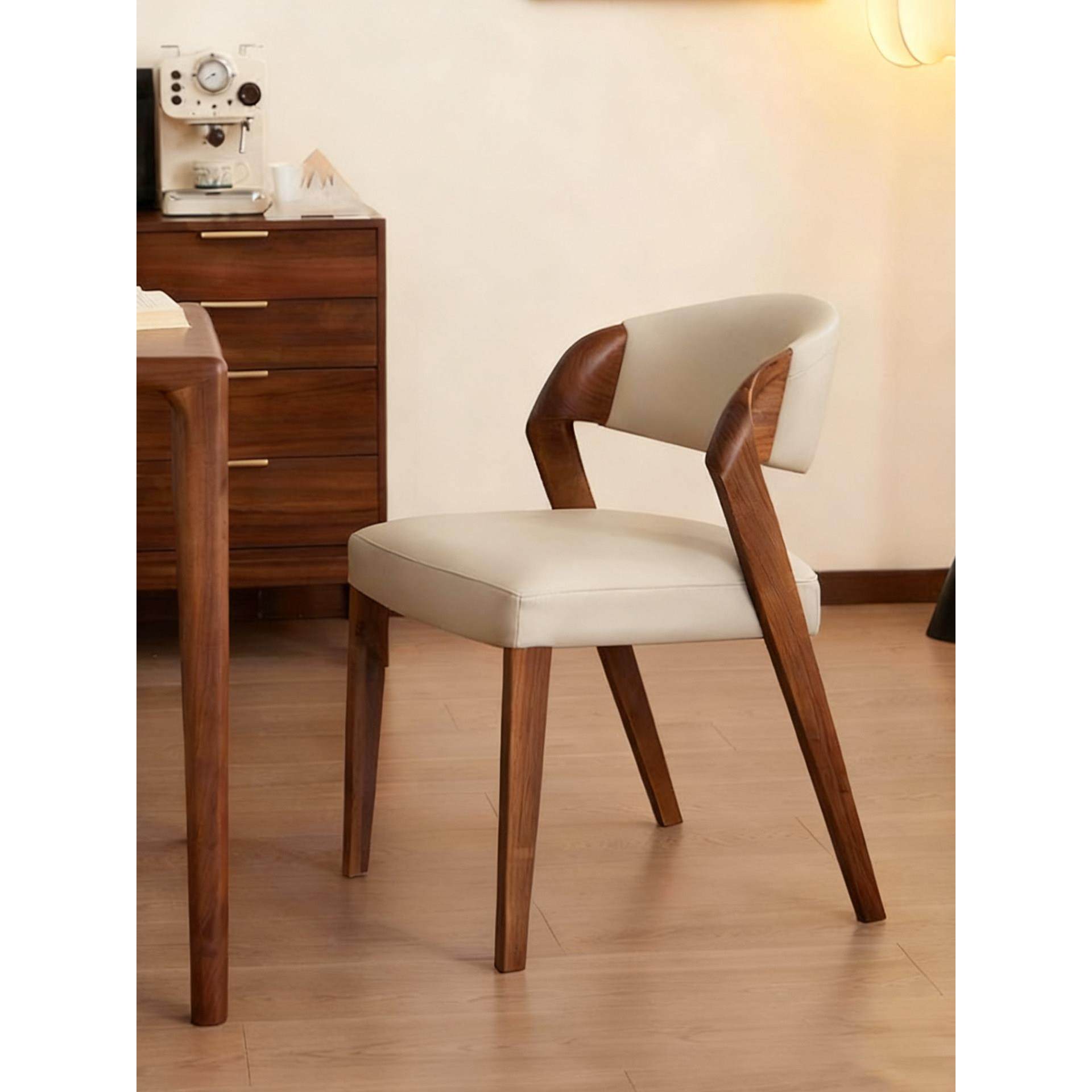 北欧实木软包餐椅现代侘寂风原木椅子休闲靠背椅秋山椅意式设计师,住宅家具,餐椅,淘宝优惠券,粉丝福利购,淘宝优惠卷