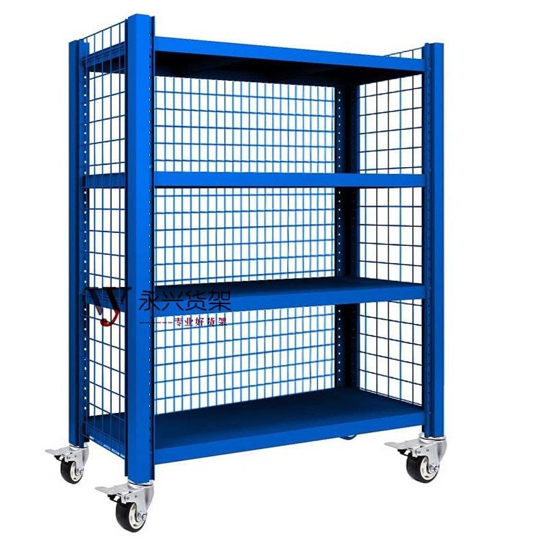 需定制货架带轮子货柜带网格重型加厚仓库仓储可移动置物架多层家