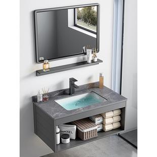 太空铝挂墙式 小户型洗脸盆柜组合卫生间洗手盆陶瓷一体家用洗漱台