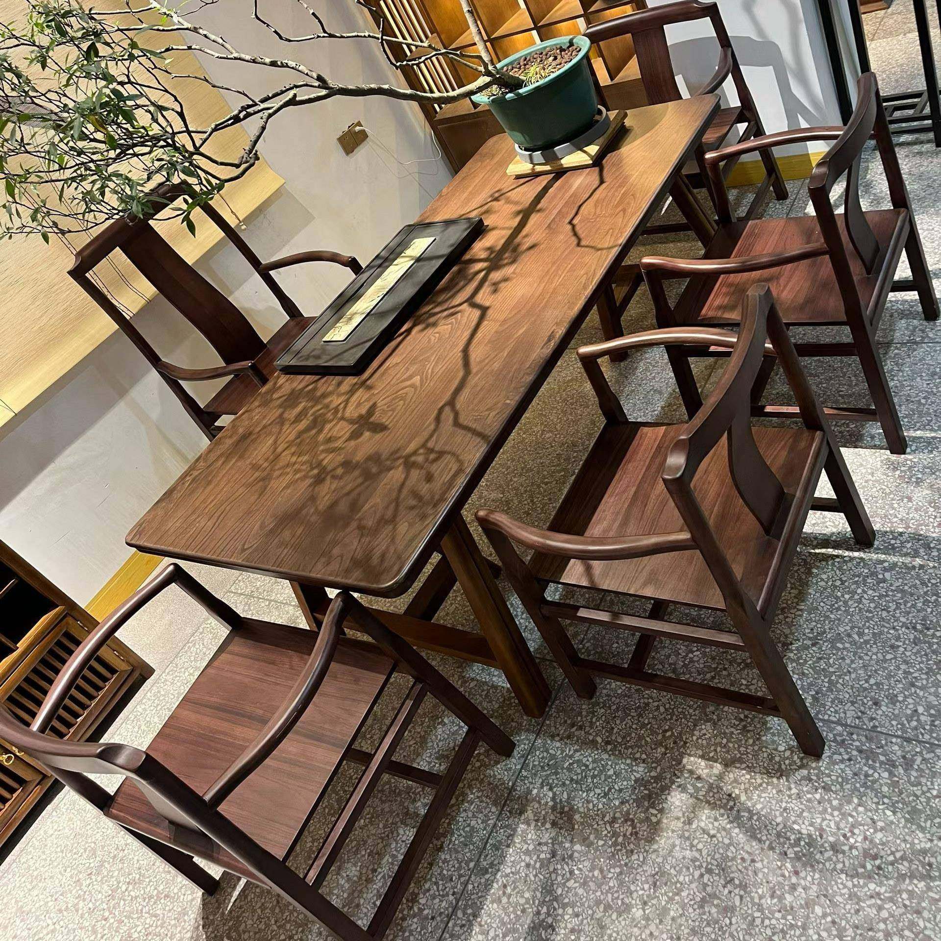 实木大板桌长方形餐桌茶桌椅组合书桌家用学习桌工作台原木桌面,商业/办公家具,大板桌,淘宝优惠券,粉丝福利购,淘宝优惠卷