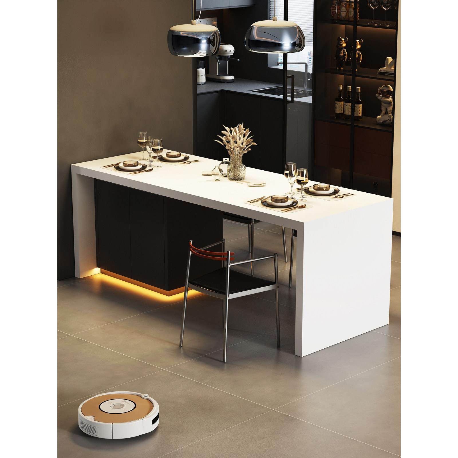 VONZIU齐平岛台餐桌一体小户型家用倒台意式厨房岩板中导功能吧台,住宅家具,岛台餐桌,淘宝优惠券,粉丝福利购,淘宝优惠卷