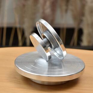 雕塑裱花台铝合金手绘转台托盘双面可用圆形蛋糕制作转盘手动旋转