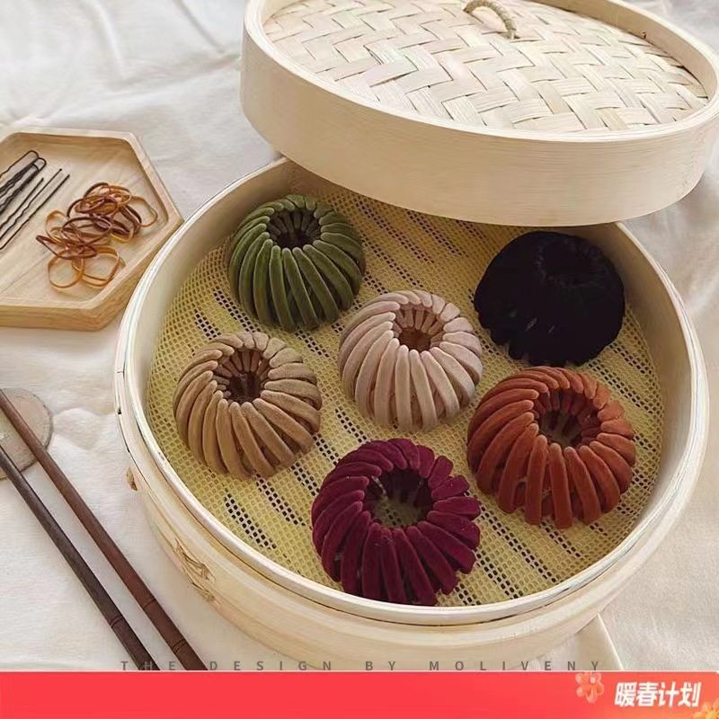 韩版ins鸟巢发夹丸子头懒人发圈马尾天鹅绒鸟巢固定发圈盘发器,服饰配件/皮带/帽子/围巾,指环,淘宝优惠券,粉丝福利购,淘宝优惠卷