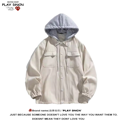 PLAY DCDN美式复古夹克春秋季假两件上衣宽松潮流工装休闲外套