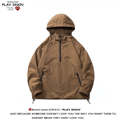 PLAY DCDN春秋工装冲锋衣外套男连帽休闲早秋薄款运动情侣夹克