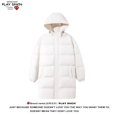 PLAY DCDN中长款棉衣男冬季潮牌加厚保暖防风大衣外套情侣款抗寒