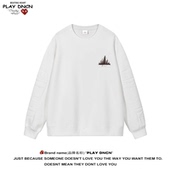 PLAY DCDN美式 慵懒风卫衣女秋冬圆领宽松简约休闲无帽上衣