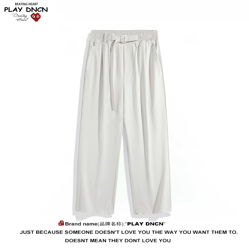 PLAY DCDN男士春秋2025新款宽松直筒男裤子宽松复古阔腿休闲长裤