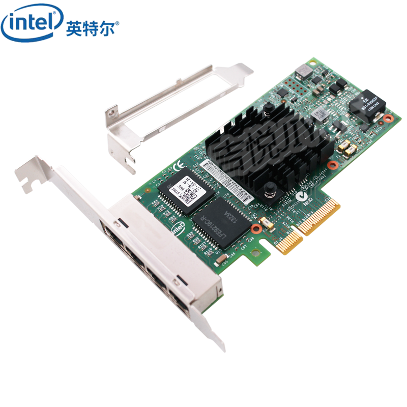 Intel千兆网卡4口I350T4V2BLK四口PCIeX4服务器网卡原厂台式网卡 I350-T4V2工业相机网卡
