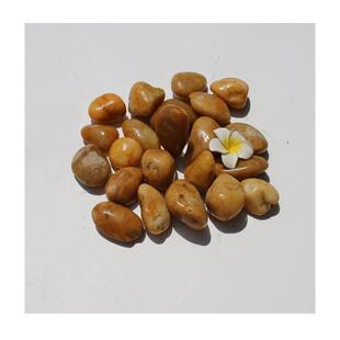 石头温泉泡池专用黄卵石3-5cm防滑铺贴石天然圆润鹅卵石池壁装饰