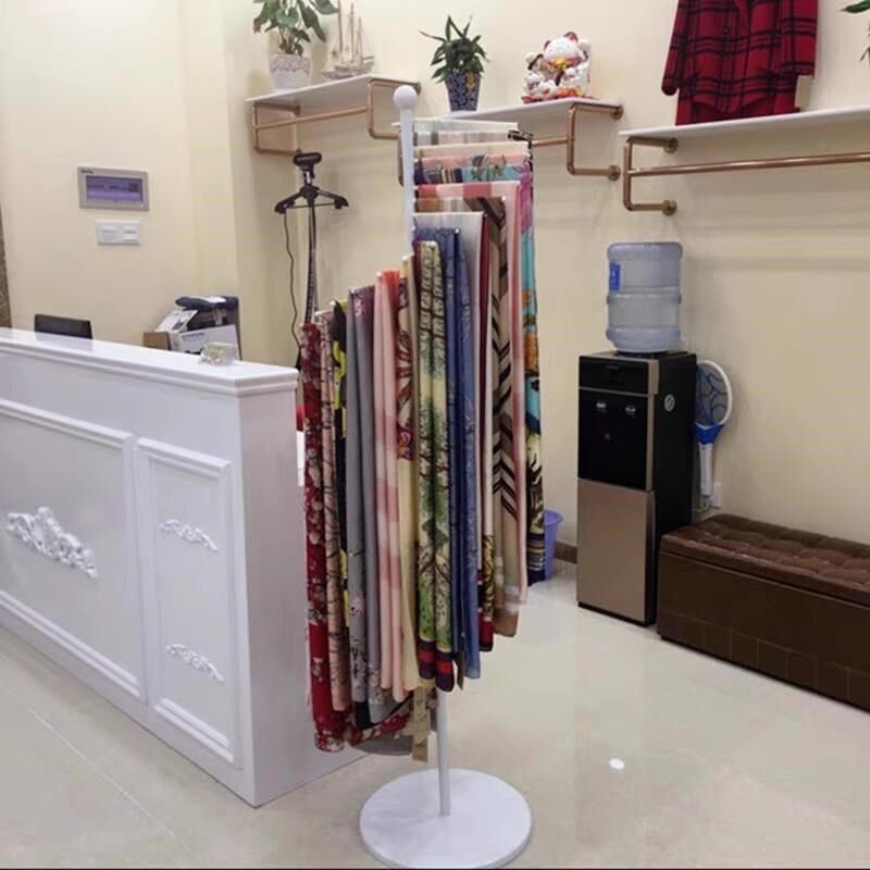 服装店铁艺丝巾架圆形创意丝巾围巾架子展示架落地式陈列纳米金色