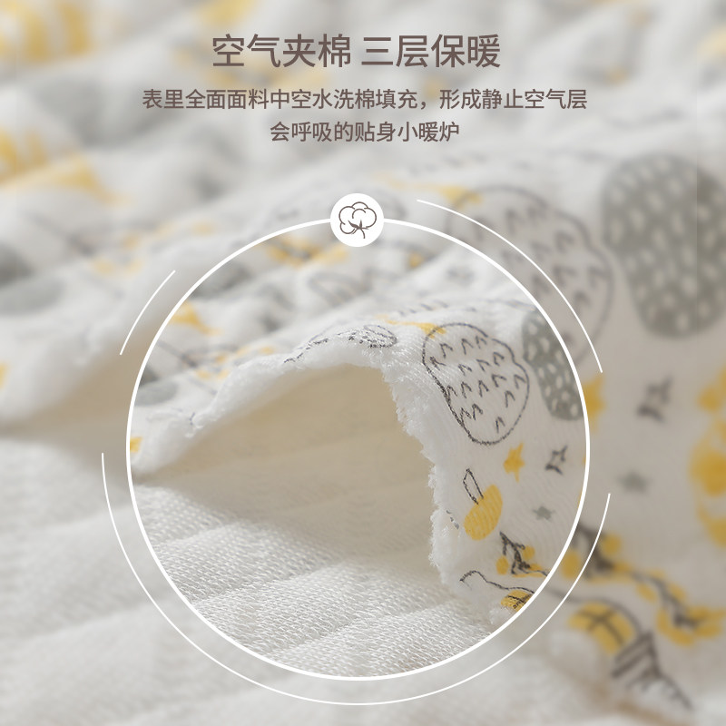婴儿夹棉背心睡袋春秋季宝宝保暖马甲儿童分腿防踢被无袖连体睡衣