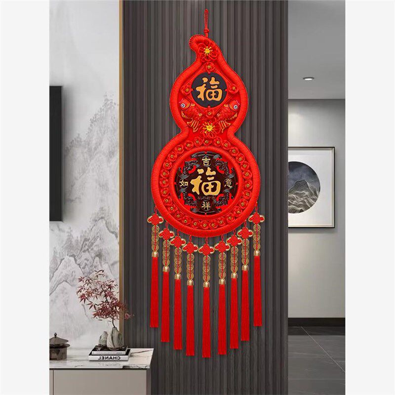 桃木中国结挂件客厅大号福字中国结玄关乔迁平安结家居装饰墙壁挂