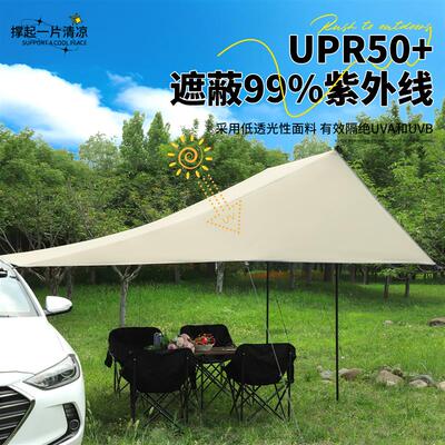 SUV汽车天幕户外露营车载侧边帐篷黑胶车边帐通用免搭建遮阳拓展